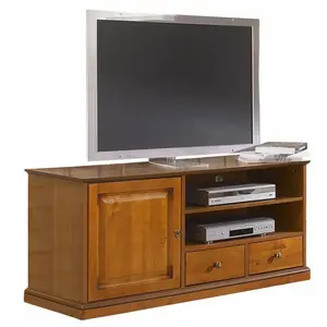 Meuble TV droit Louis Philippe 1 porte 2 tiroirs - Alsace - MerisierVendu parcdiscount