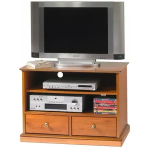 BEAUX MEUBLES PAS CHERS Meuble tv Merisier 2 Tiroirs Roulettes - marron pas cher