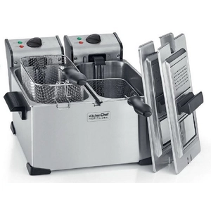 Kitchen chef - friteuse double 2x3.5l 4000w inox - kcpfr70xVendu parcdiscount