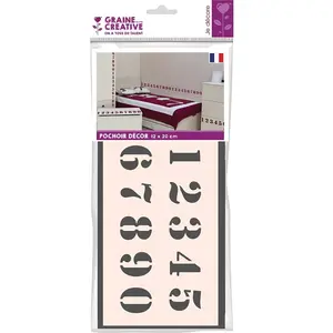 Pochoir 12 x 20 cm Chiffres - Graine créative {couleur} pas cher