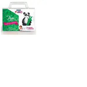 Coffret de modelage - Graine Créative - Tao le Panda - 4 pains de FIMO - 1 spatule - 1 tapis de modelage