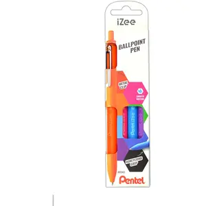 Pentel Stylo à bille rétractable iZee, étui de 4, TREND pas cher