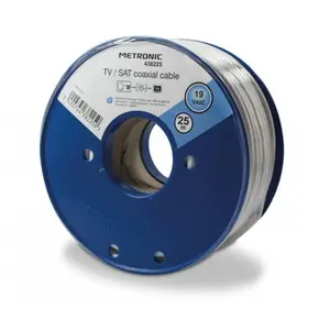Comparateur de prix : Metronic Câble TV coaxial bobine 19 VATC 25 m - blanc
