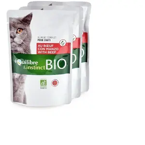 Équilibre & Instinct - Mitonné Bio Au B¿Uf Pour Chat - 100g pas cher