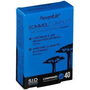 SID Nutrition Prevent Life Sommeil Complet 40 comprimés pas cher