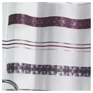 Store bateau en étamine à rayures géométriques Violet parme 45x130 cm pas cher