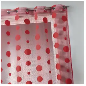 Voilage en maille  - Effet éponge et filet Rouge 140x260 cm pas cher