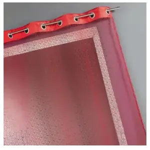 Homemaison Voilage Filet Avec Parement Taffetas Rouge Orangé 140x240 Cm