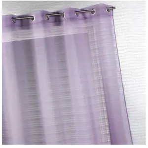 Voilage fantaisie à fines rayures Violet parme 290x240 cm pas cher