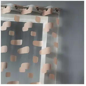 HOME MAISON Voilage en organza jacquard et briques colorées - Beige - 140 x 240 cm pas cher