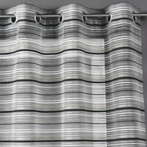 Voilage Organza Tissé Rayures Horizontales