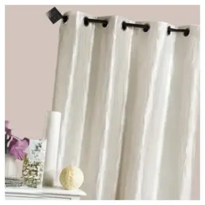 Rideau d'Ameublement Lin - HOME MAISON - 135 x 260cm - Argent - Beige - Synthétique pas cher