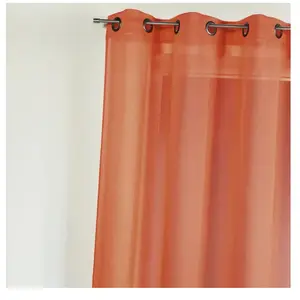 Voilage en étamine uni - HOME MAISON - Corail 145 x 260 -  illets - Elégance - Chic pas cher