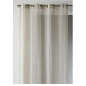 HomeMaison Home Maison HM6927299 Voilage à Rayures Verticales Ton sur Ton Etamine Polyester Ivoire 145 x 260 cm pas cher