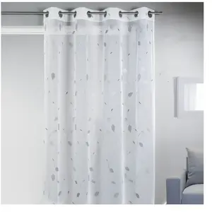 Comparateur de prix : HomeMaison Voilage En Étamine Brodée Aux Imprimés "Feuilles