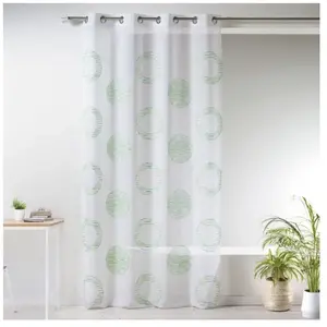 Voilage - HOME MAISON - Étamine brodée - 140 x 240 cm -  illets ronds - Design contemporain pas cher