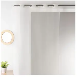 Home Maison HM6909302 Voilage Uni Maille Filet Polyester Ivoire 140 x 260 cm