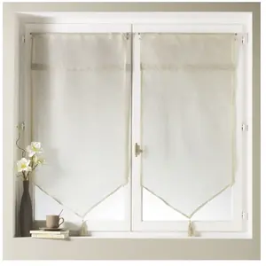 Voilage macramé coeur Naturel - HOME MAISON - 60 x 120 cm pas cher