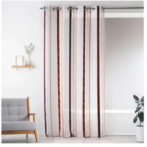 HomeMaison Home Maison HM6988300 Voilage Fantaisie à Rayures Verticales Organza Polyester Bordeaux 140 x 260 cm pas cher