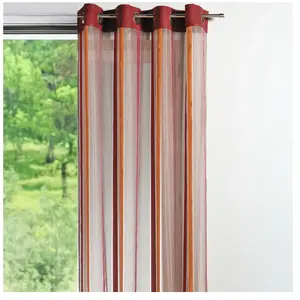 Homemaison Panneau organza Lina - Piment - 140 x 260 cm - Rayures - Intérieur pas cher