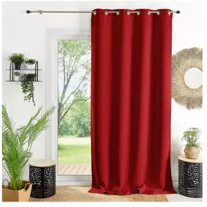 HomeMaison Home Maison 851165 Rideaux Obscurcissant Polyester Bordeaux 140 x 260 cm pas cher