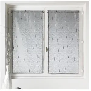 Voilage - HOME MAISON - Motifs Gouttes - Gris - 80 x 160 cm - Polyester Synthétique pas cher