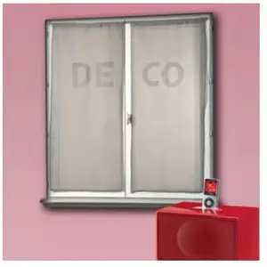 HOME MAISON Voilages avec strass 'DECO' Gris 60x130cm - Paire - Étamine - Synthétique - Rectangulaire pas cher