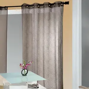 Voilage Organza Gribouillis Et Bulles Brodée