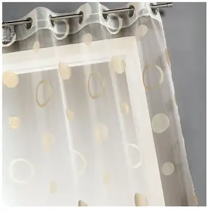 HOME MAISON Voilage organza jacquard aux motifs cercles Bei... pas cher