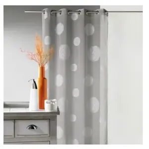 Voilage En Etamine Brodé Ronds Fils Lurex Brillants pas cher