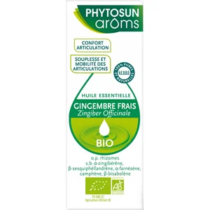 Comparateur de prix : Phytosun Arôms Huile Essentielle Gingembre Frais Bio 5ml