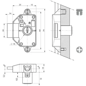 RONIS Serrure 32800-04/R1 nickelé pene de 9 - RONIS - 36900Vendu parrakuten