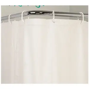Rideau de douche en PVC blanc 1800x900 avec 6 anneaux - PELLET - 804090 pas cher