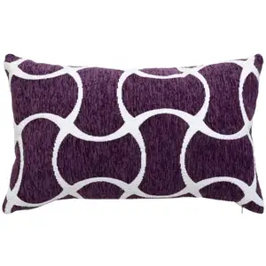 Housse de coussin Jeni chenille violet 50x30cm Atmosphera Créateur D'intérieurVendu parcdiscount