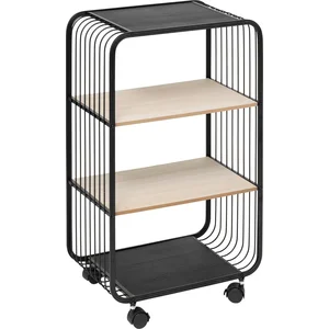Comparateur de prix : 5Five® 5Five Trolley - Metaal met hout - 43x28x74cm - Zwart