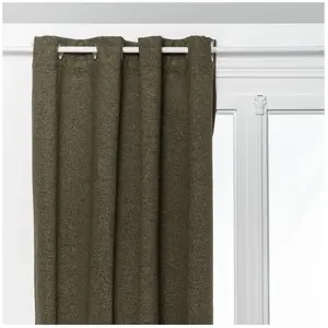 Rideau isolant occultant Soana vert kaki 140x260cm - Atmosphera créateur d'intérieur pas cher