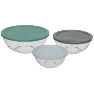 5Five Glazen Voorraaddozen - Set van 3 stuks - Ø23xH9cm - Multi pas cher