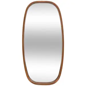 Miroir ovale Jasna bois 80x40cm - Atmosphera createur d'interieur - Marron pas cher