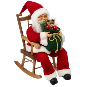Christmas Decoration Kerstman decoratie pop - in schommelstoel - H45 c...Vendu parbol