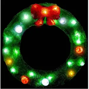 Couronne de Noël lumineuse extérieure H29cm 25 led + transfo - Feeric lights & christmas pas cher