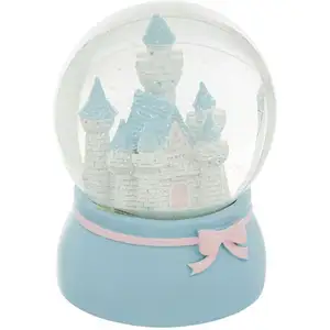 Boule à neige Château en résine & verre D10cm bleu - Atmosphera créate... pas cher