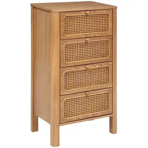 Atmosphera Créateur D'intérieur - Chiffonier Tiria en placage frêne 4 tiroirs 55x38cm pas cher