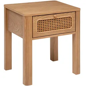 Tables de chevet Tiria en placage frêne 1 tiroir H52,5cm Atmosphera Créateur D'intérieur pas cher