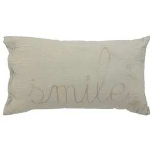 Coussin - ATMOSPHERA - Lili - Gaze de coton - 50x30cm - Déhoussable - Vert pas cher