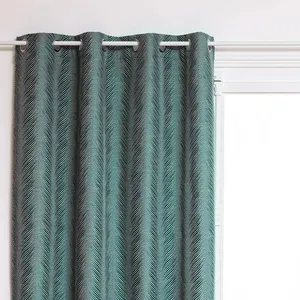 Rideau occultant Dana140x260cm vert Jacquard Atmosphera créateur d'intérieur pas cher