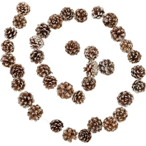 Guirlande de Noël avec motifs or et pomme de pin 180cm - Atmosphera créateur d'intérieur pas cher