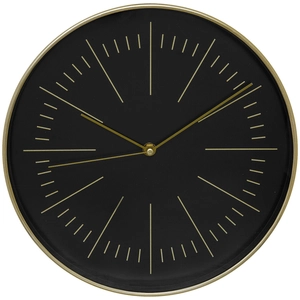 MOBILIBRICO Pendule murale - ATMOSPHERA - Edith - Noir et Or - D30 cm - Silencieuse pas cher