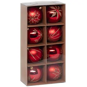 FÉÉRIC LIGHTS AND CHRISTMAS Set van kerstballen met gouden versieringen, 8 cm pas cher