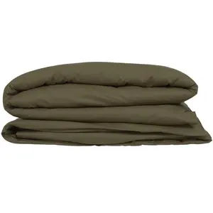 Housse de couette coton 200x140cm vert kaki - Atmosphera createur d'interieur pas cher