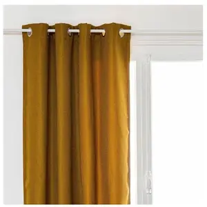 HOMEMAISON Rideau occultant Malo jaune moutarde 140x260cm - Atmosphera créateur d'intérieur pas cher